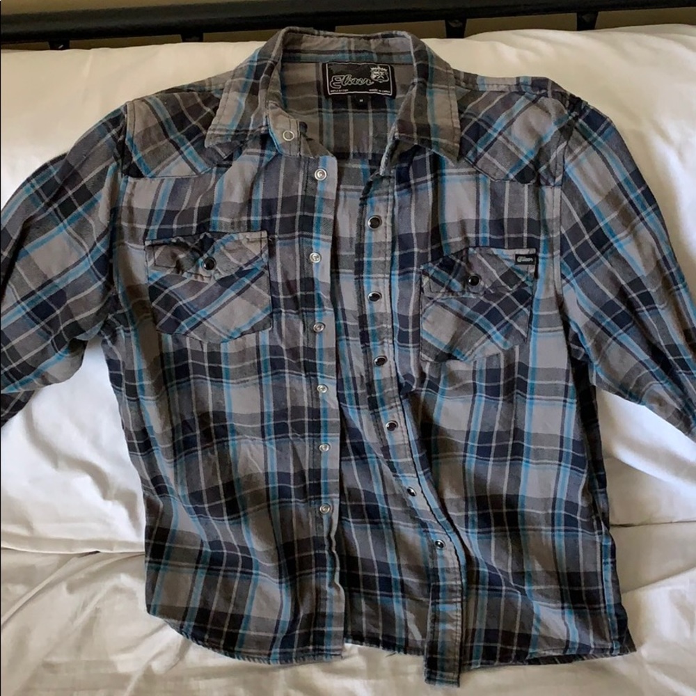 Pearl snap flannel